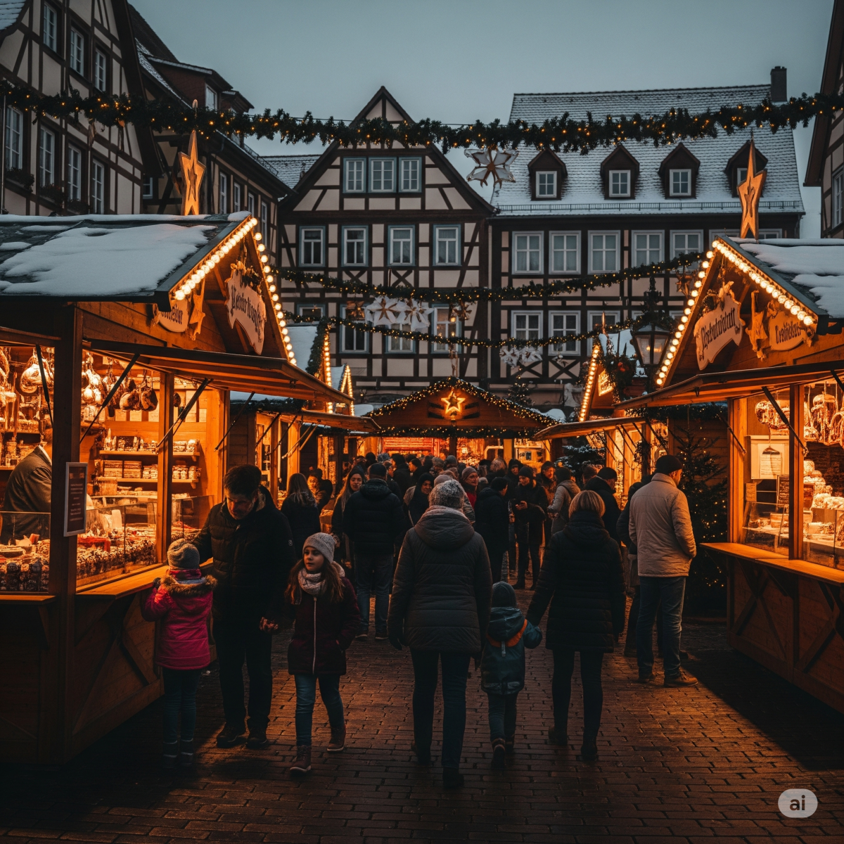 Weihnachtsmarkt spät abends
